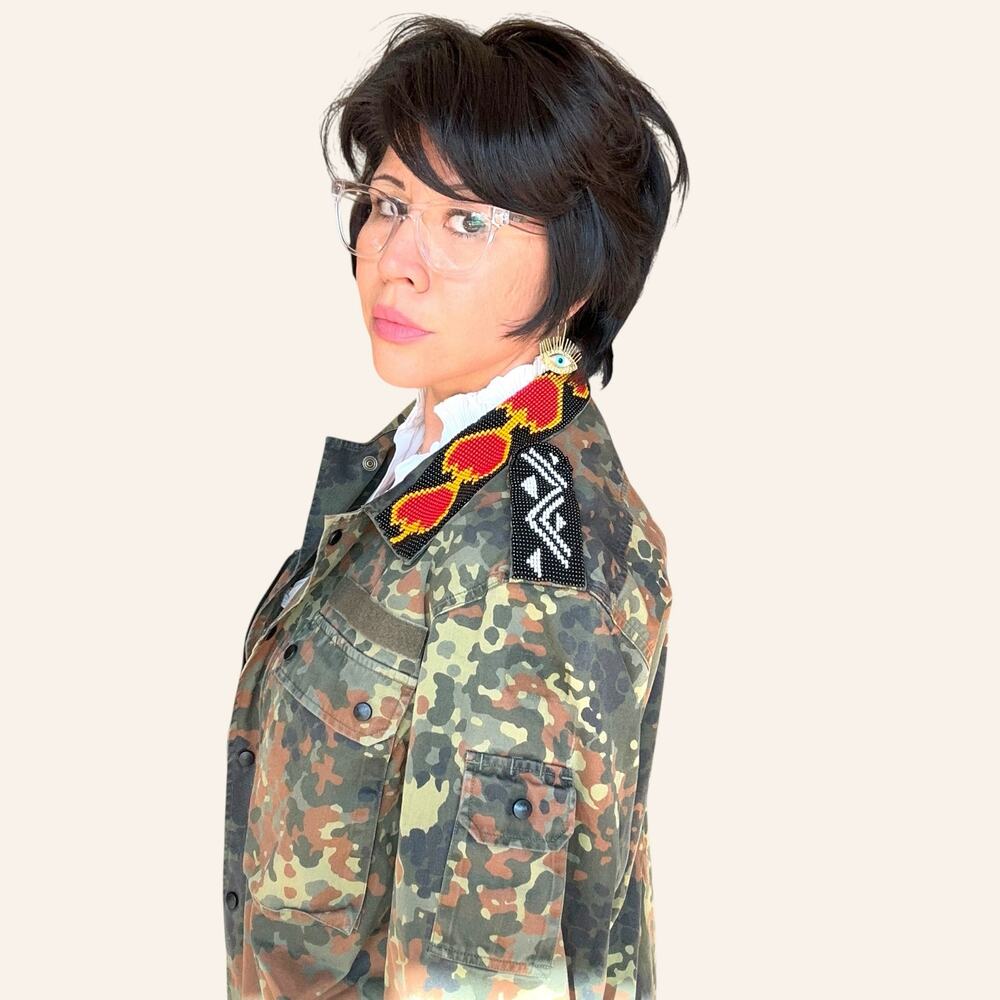 Maillot Camo Snap Button Up-cycled GE feuchter ringelai 1997- ladies XL